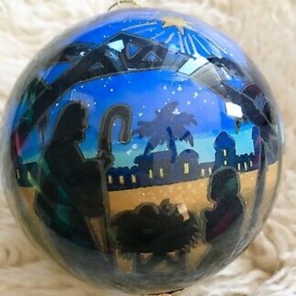 2020 NATIVITY GLASS 100 MM LARGE BALL ORNAMENT - Picture 6 of 7